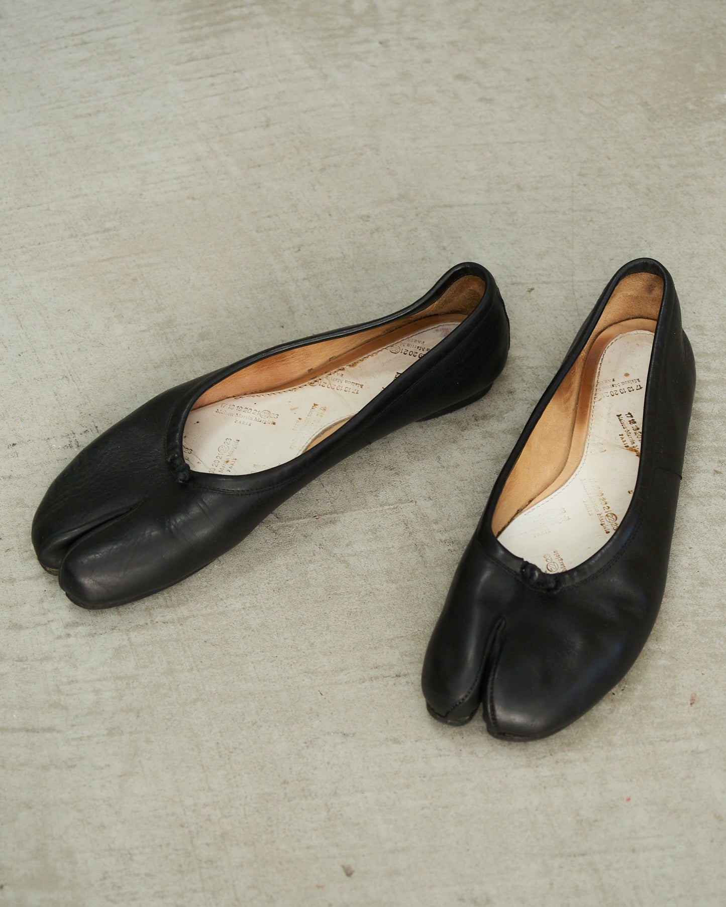 Maison Martin Margiela Black Leather Tabi Flats