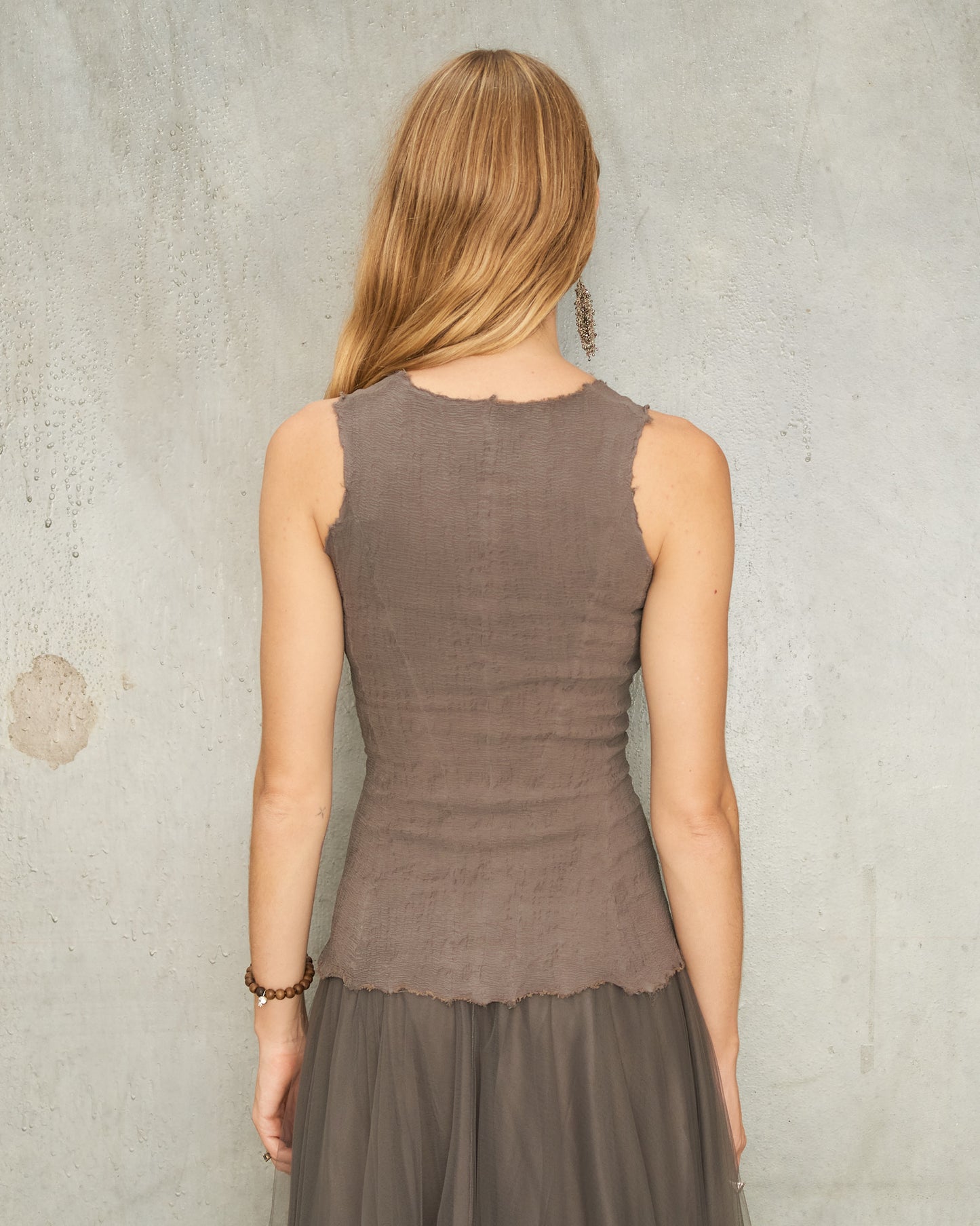 Marron Glace Corset Stretch Tank