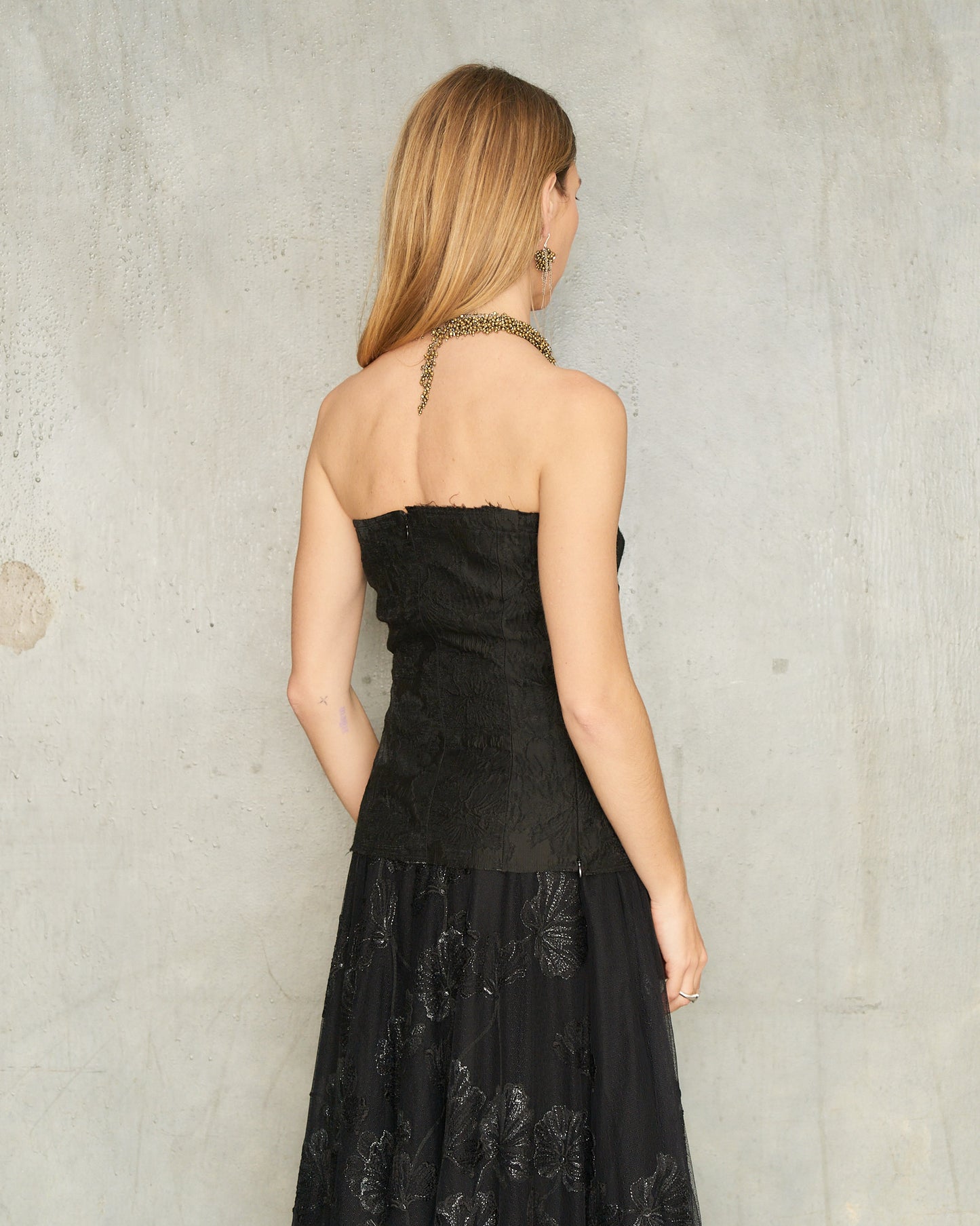 Noir Brocade Bustier