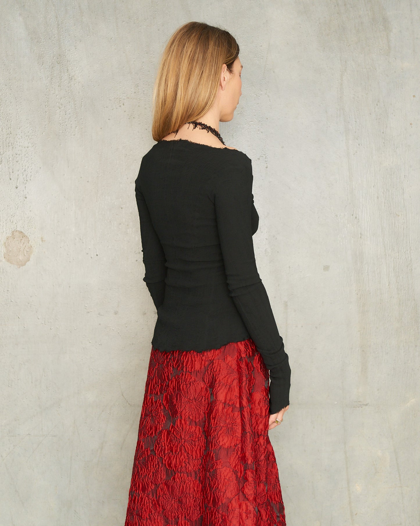 Noir Stretch Long Sleeve Top