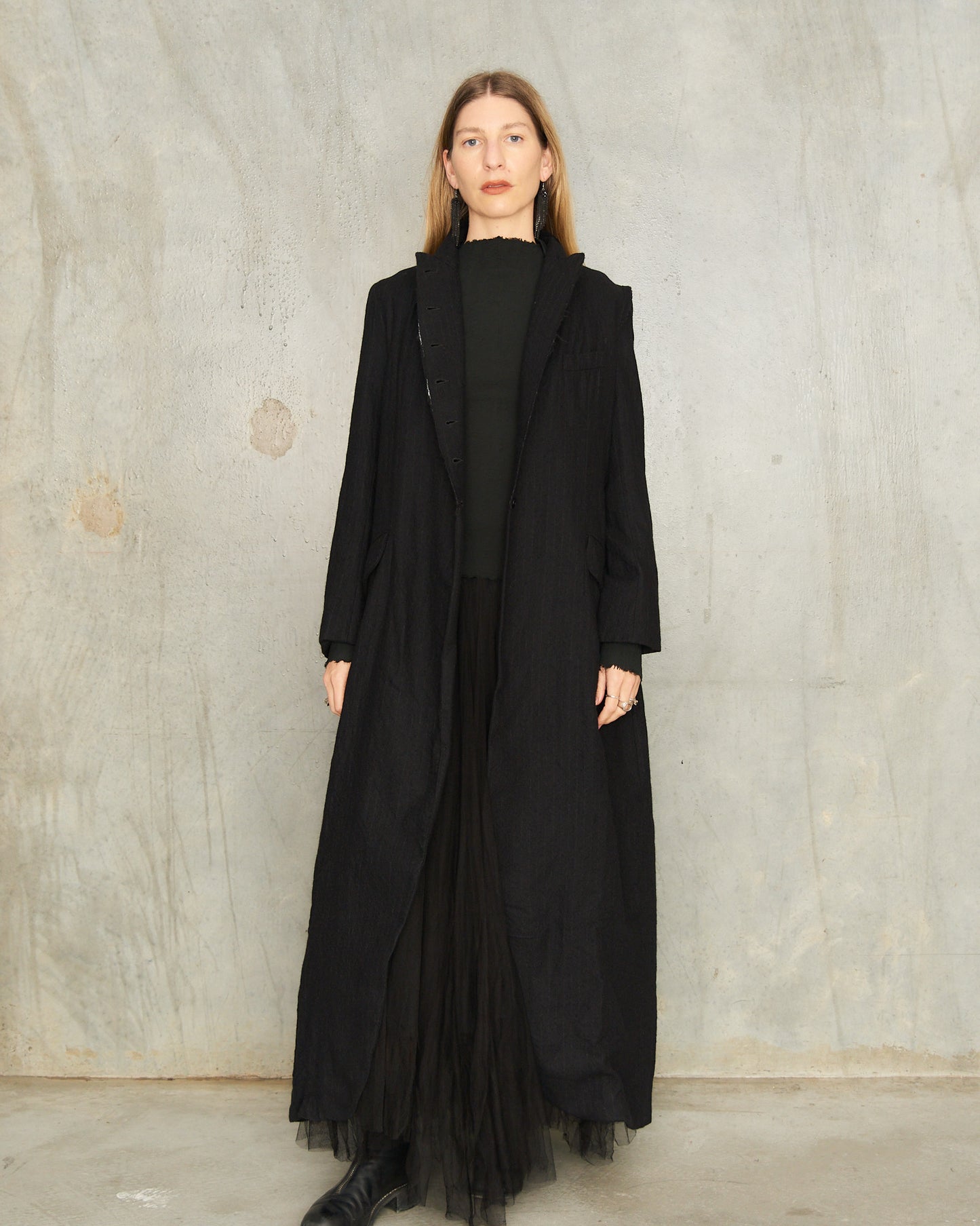 Noir Tailored Open Coat