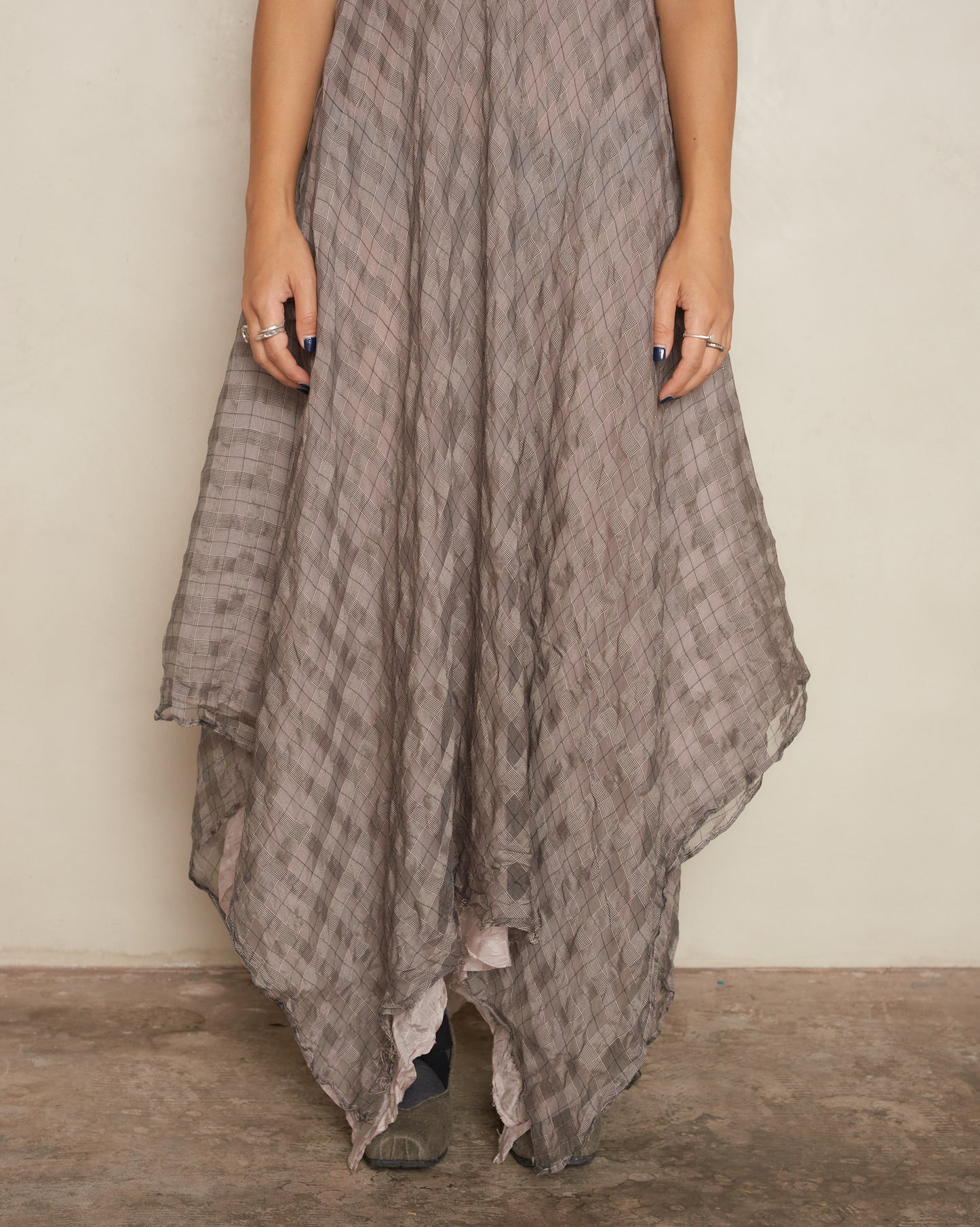 Rose Check Sleeveless Dress