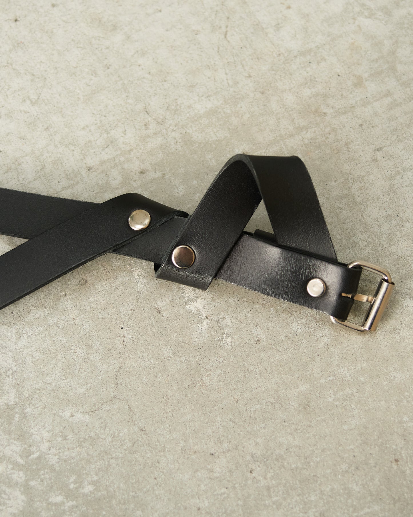 Black Leather Origami Belt