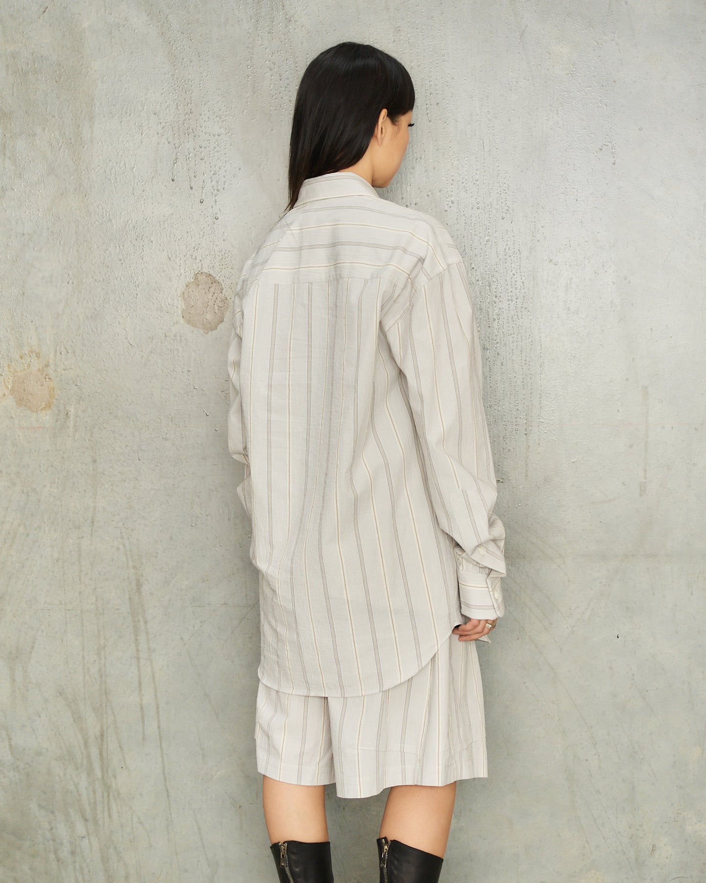 Grey Stripe Biba Fold Up Shirt