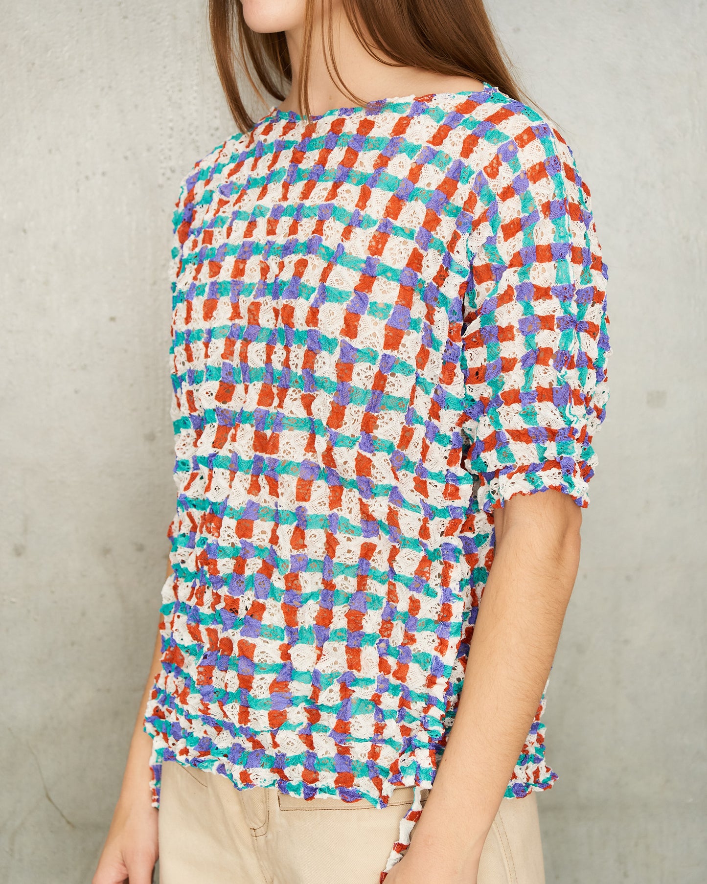 Red Gingham Meringue Top