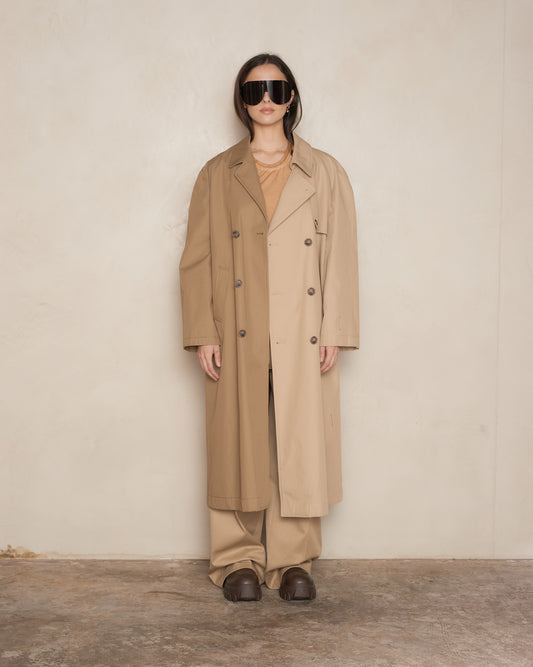 Sand Two-Tone Trench Coat