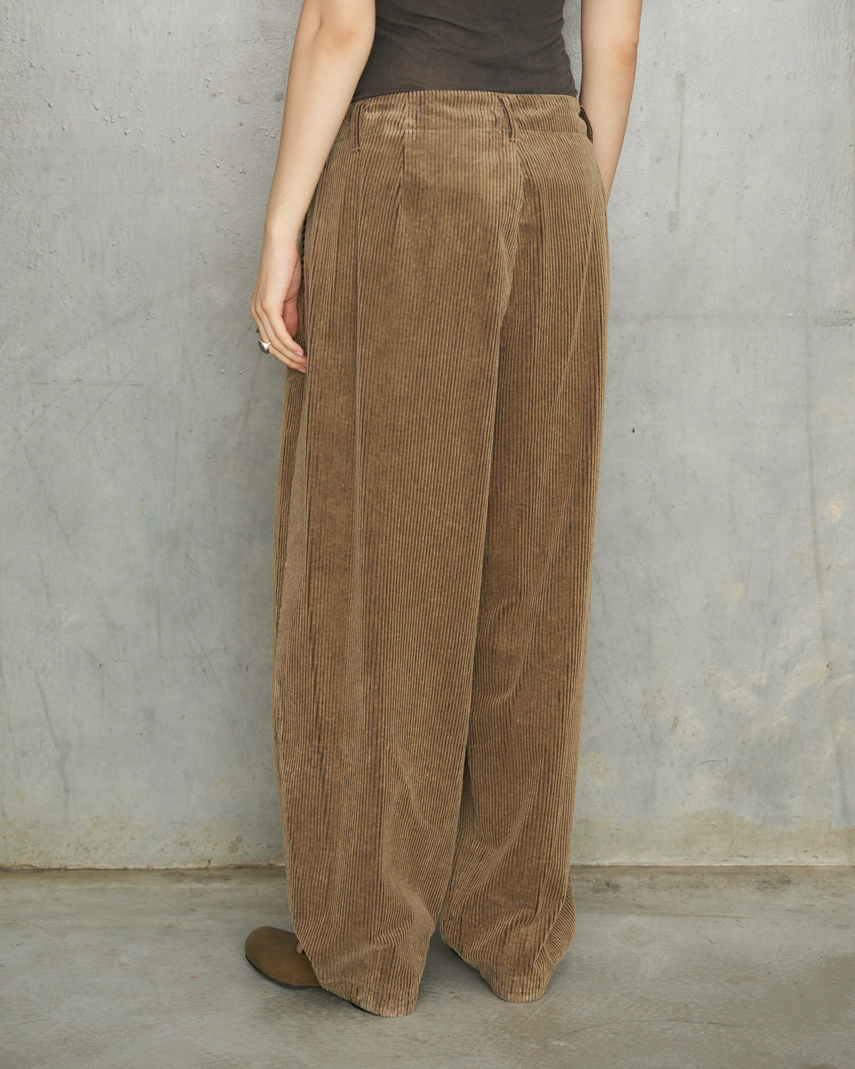 Beige Corduroy Balloon Pants