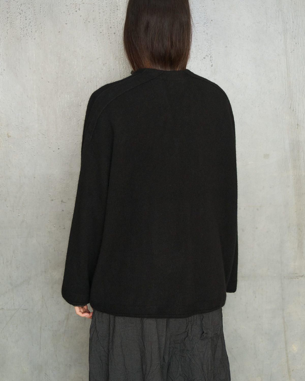 Black Cashmere Pattern Cardigan