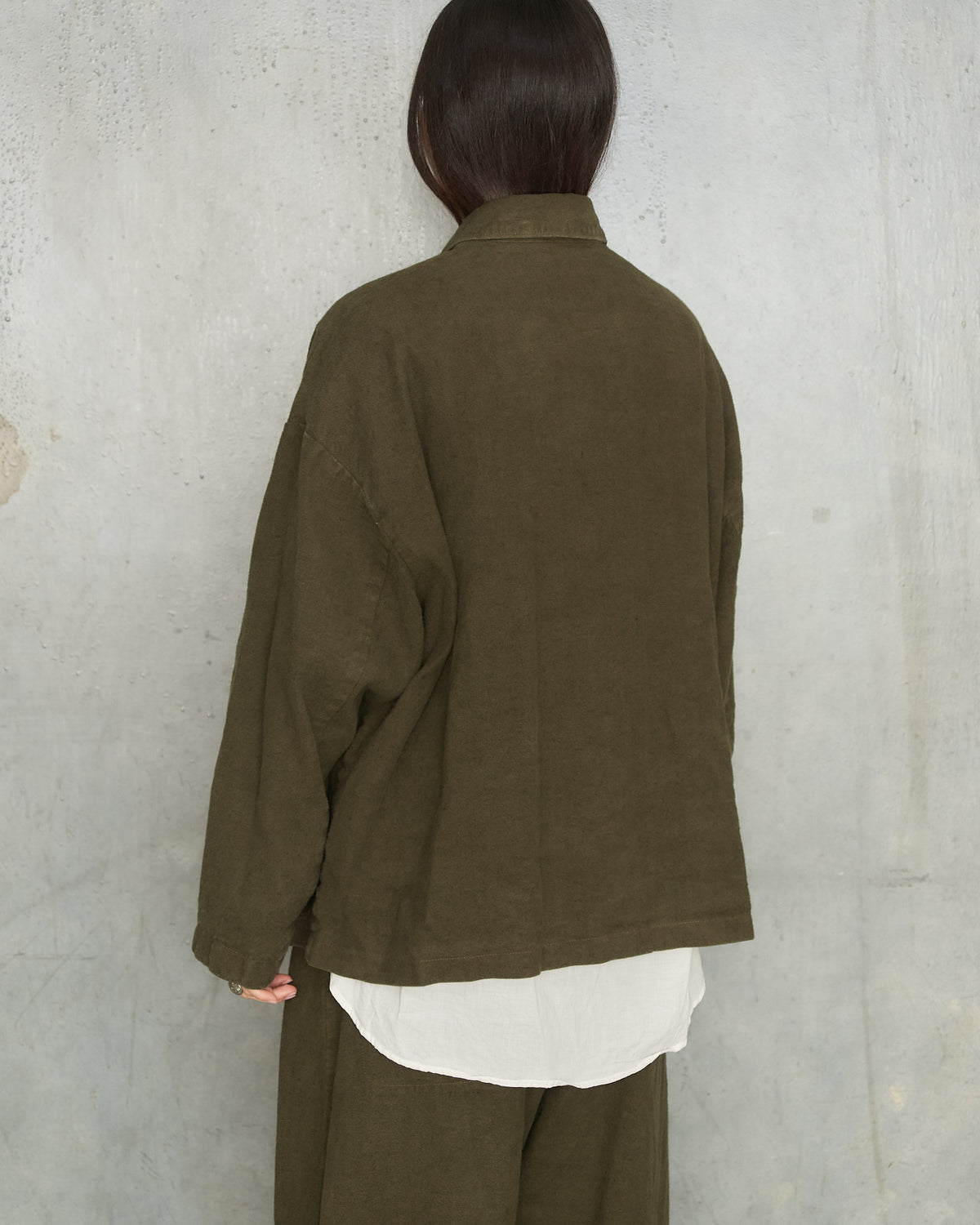 Khaki Brushed Linen Jacket
