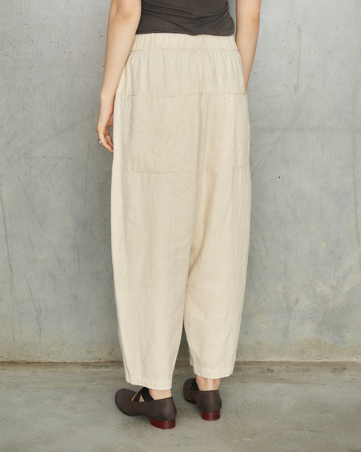Natural Brushed Linen Wide Pants
