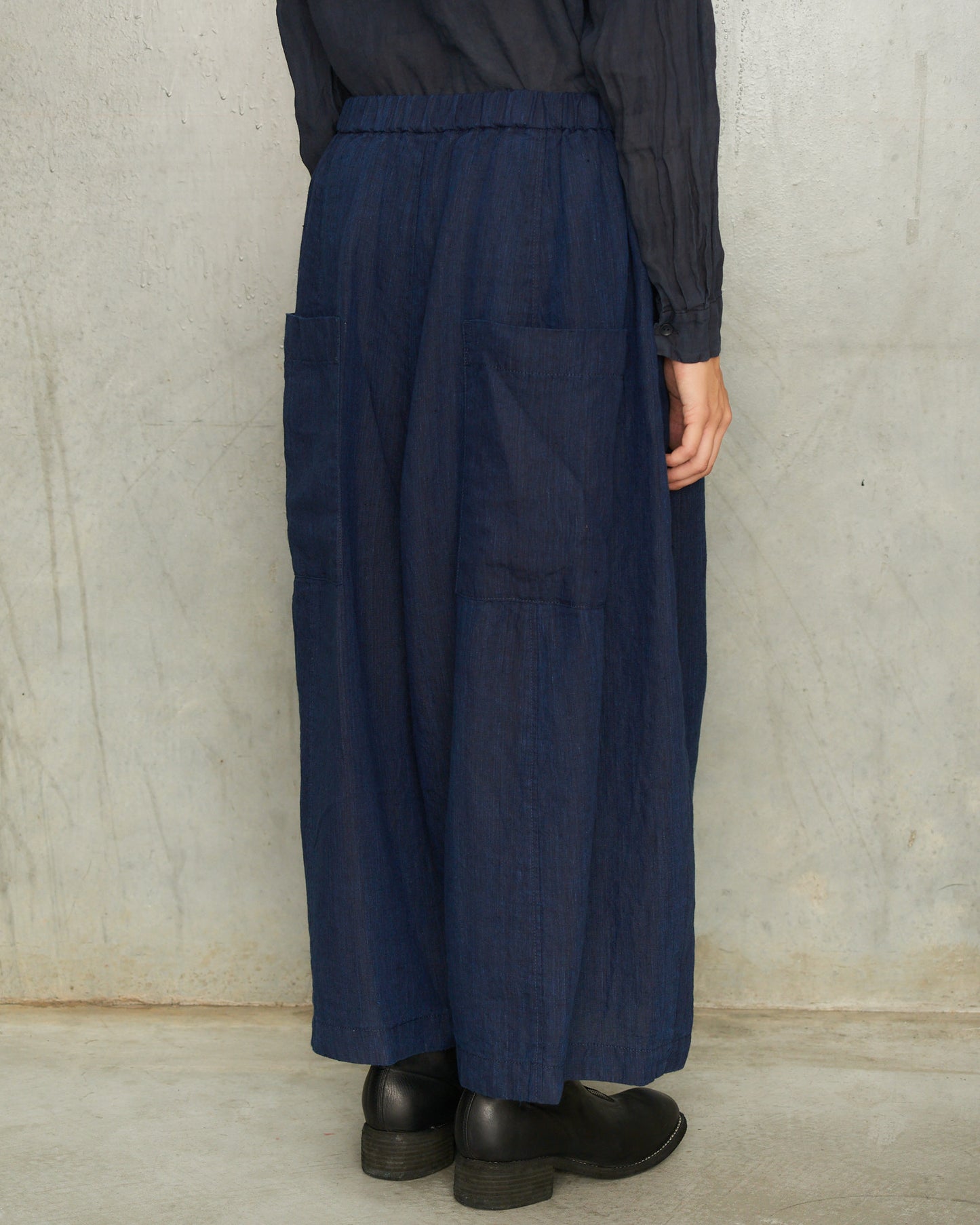 Navy Linen Chambray Pants