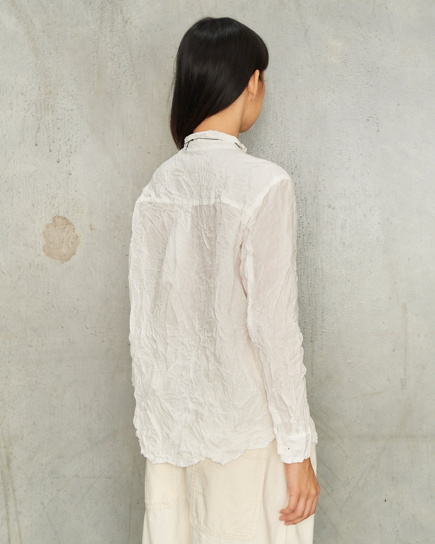 White Crinkle Classic Shirt