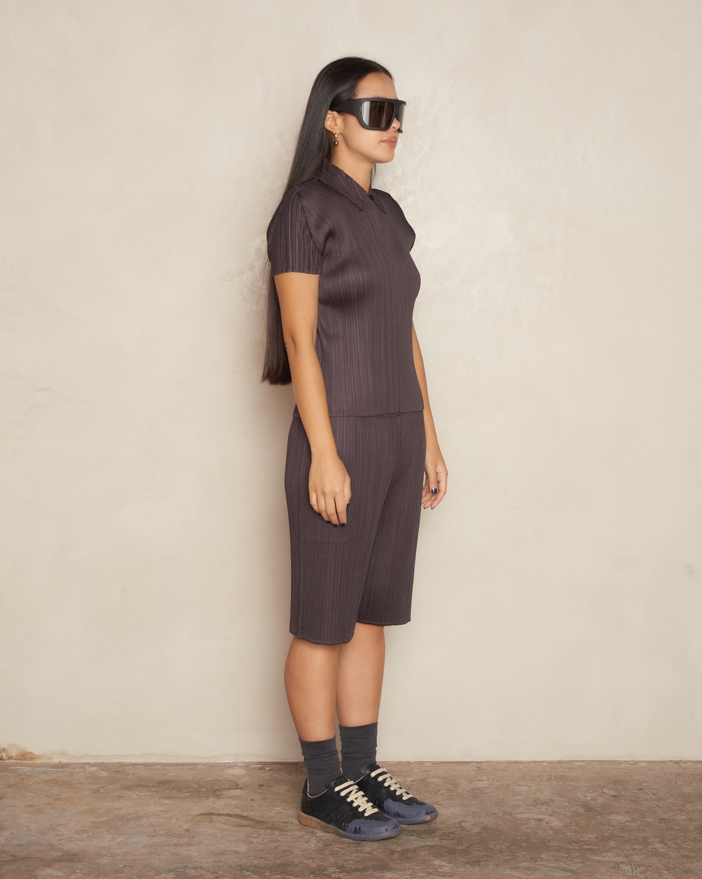 Black Pepper Pleated Shorts