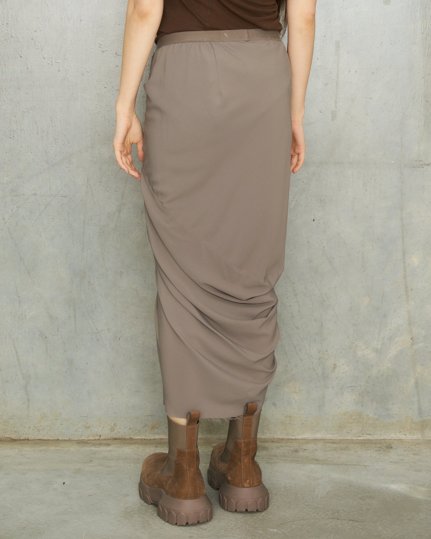 Rick Owens Dust Drape Crepe Skirt
