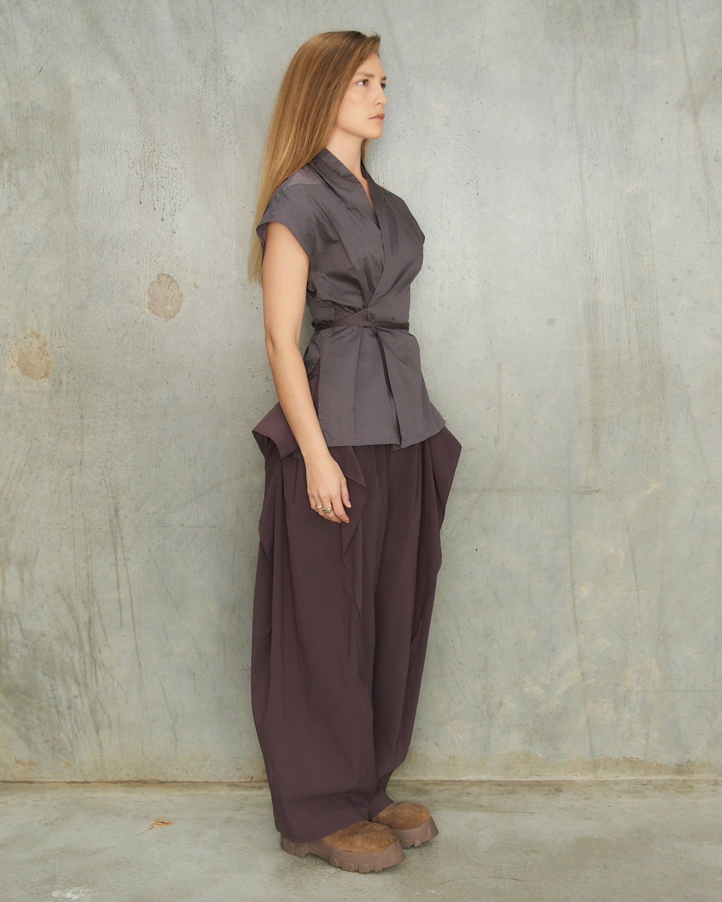 Rick Owens Grey Wrap Top