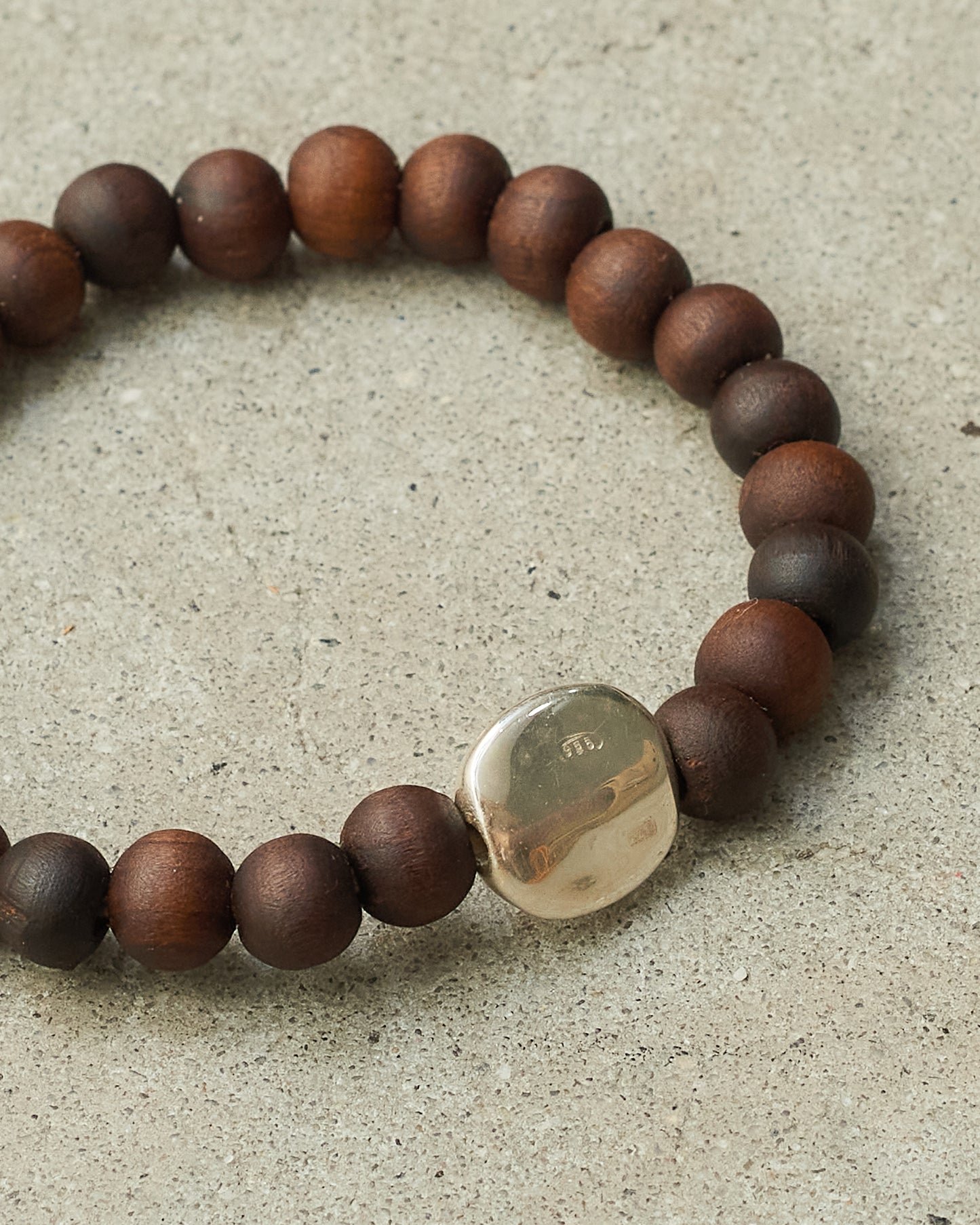 Sterling Silver Brown Beaded Bracelet