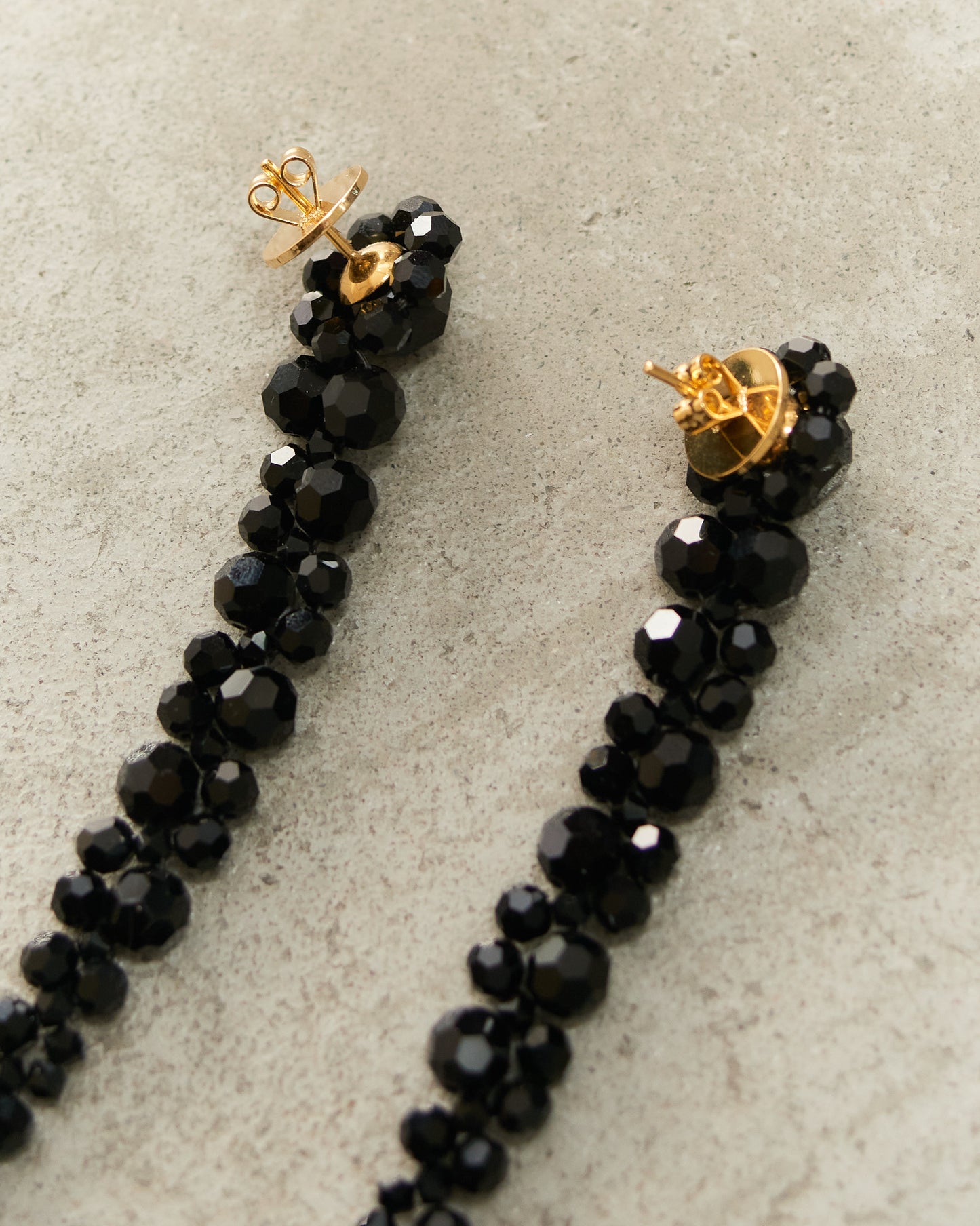 Jet Crystal Drip Earrings