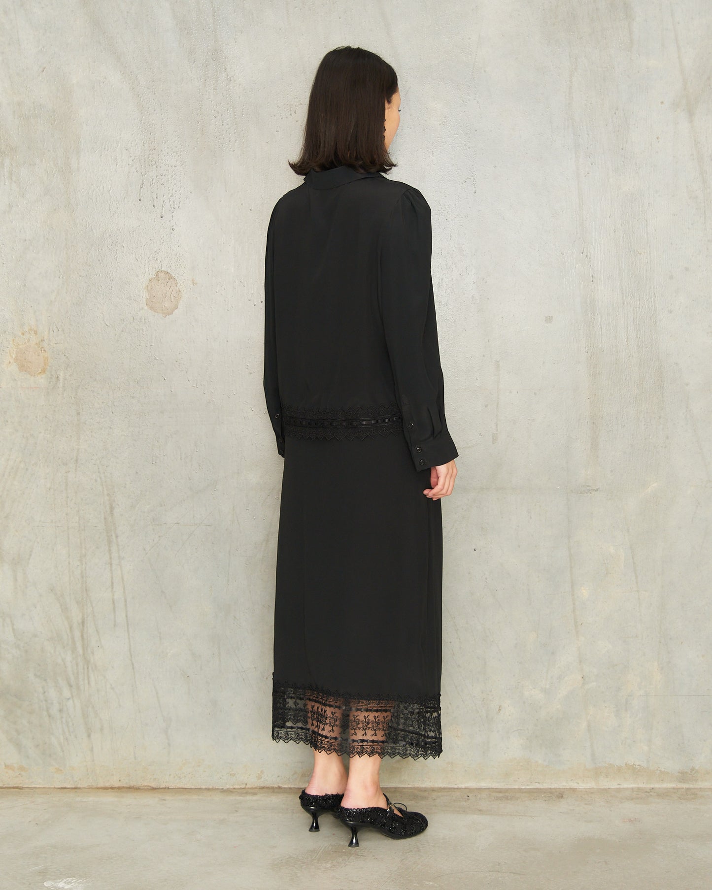 Black Ribbon Trim Skirt