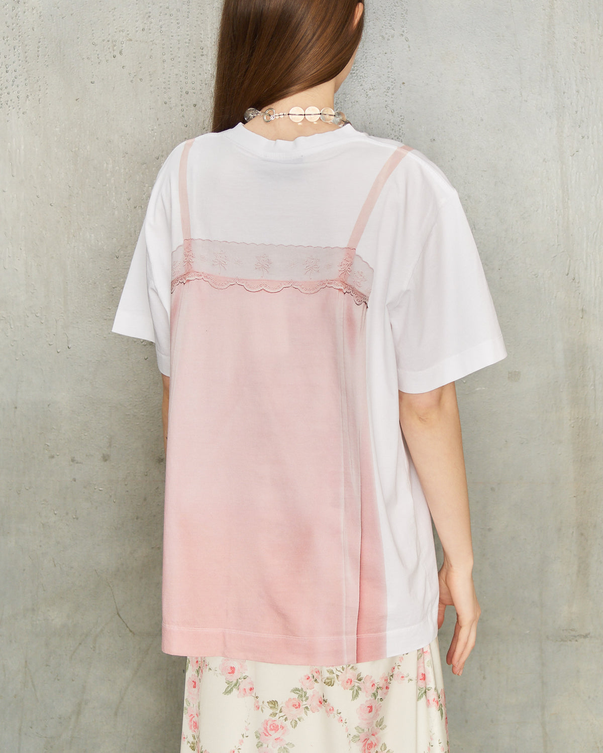 Pink Slip Dress Print T-Shirt