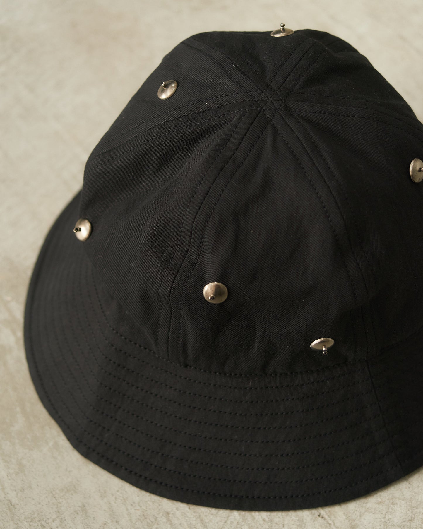 Black Metal Bead Bucket Hat