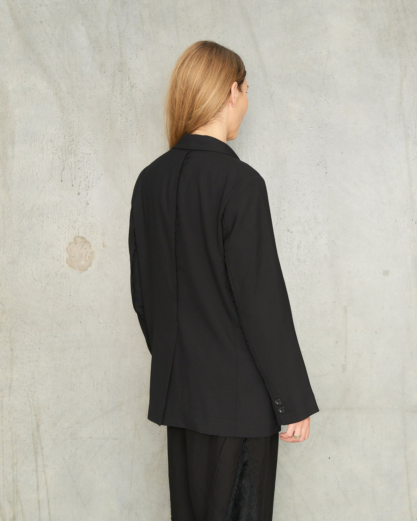 Black Gabardine Tailored Blazer