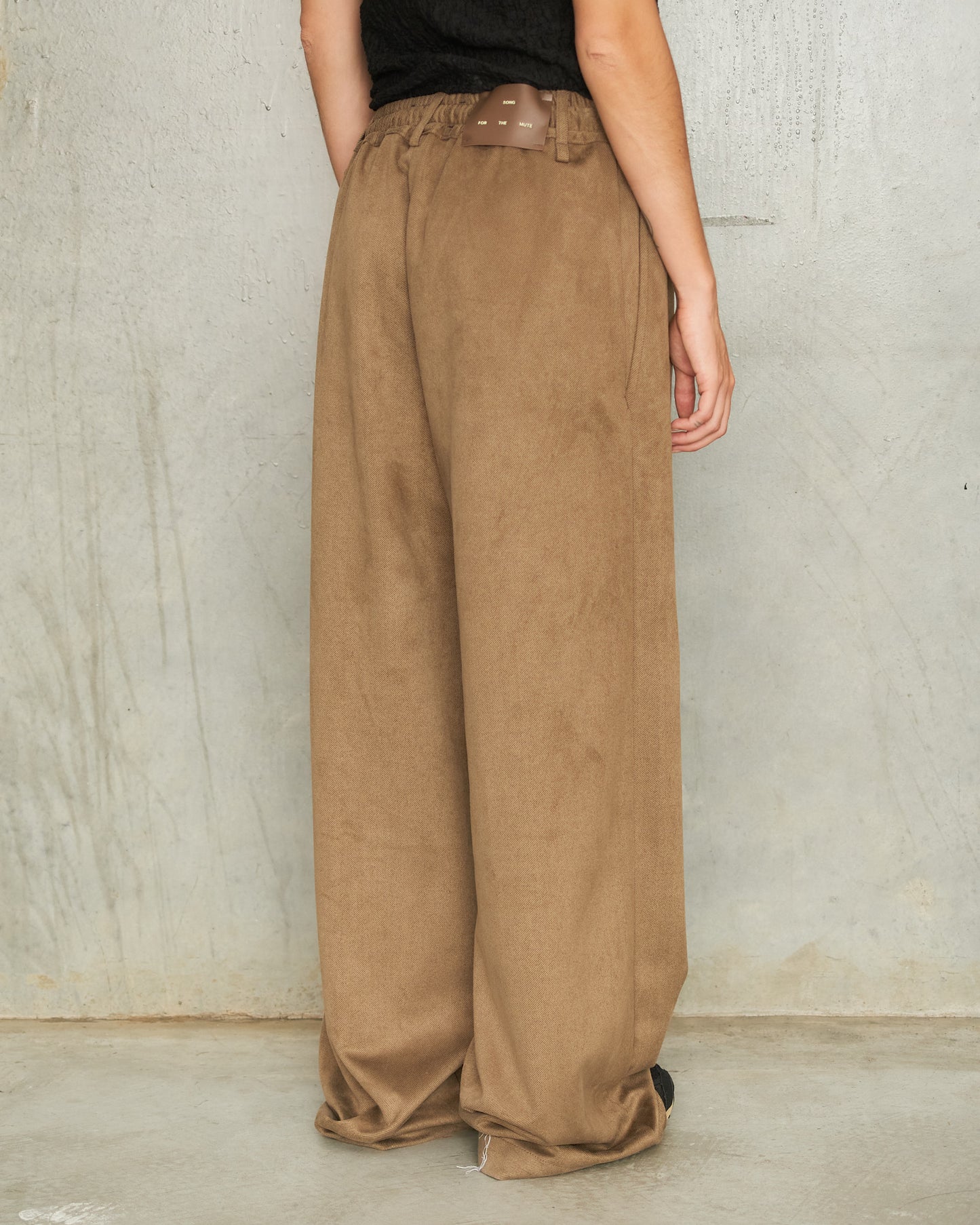 Brown Twill Suede Lounge Pants