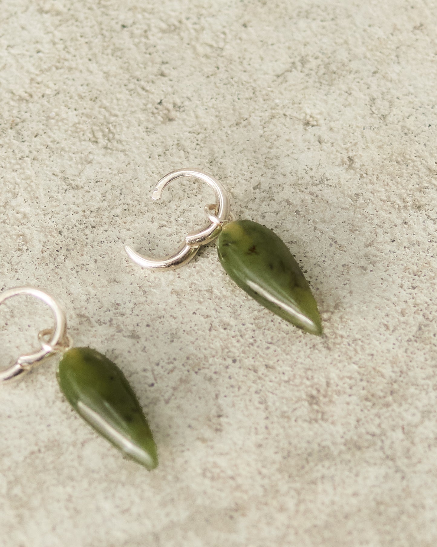 Jade Tiny Spear Hoops