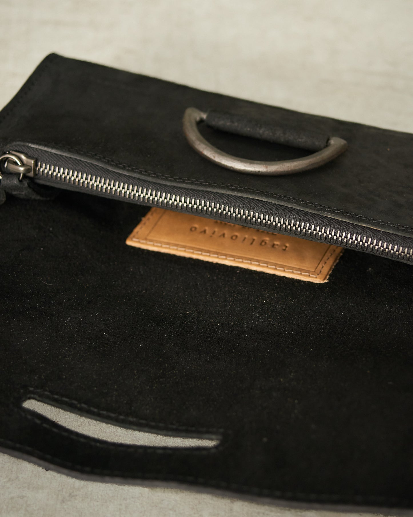 Black Reverse Leather Marsupio Bag