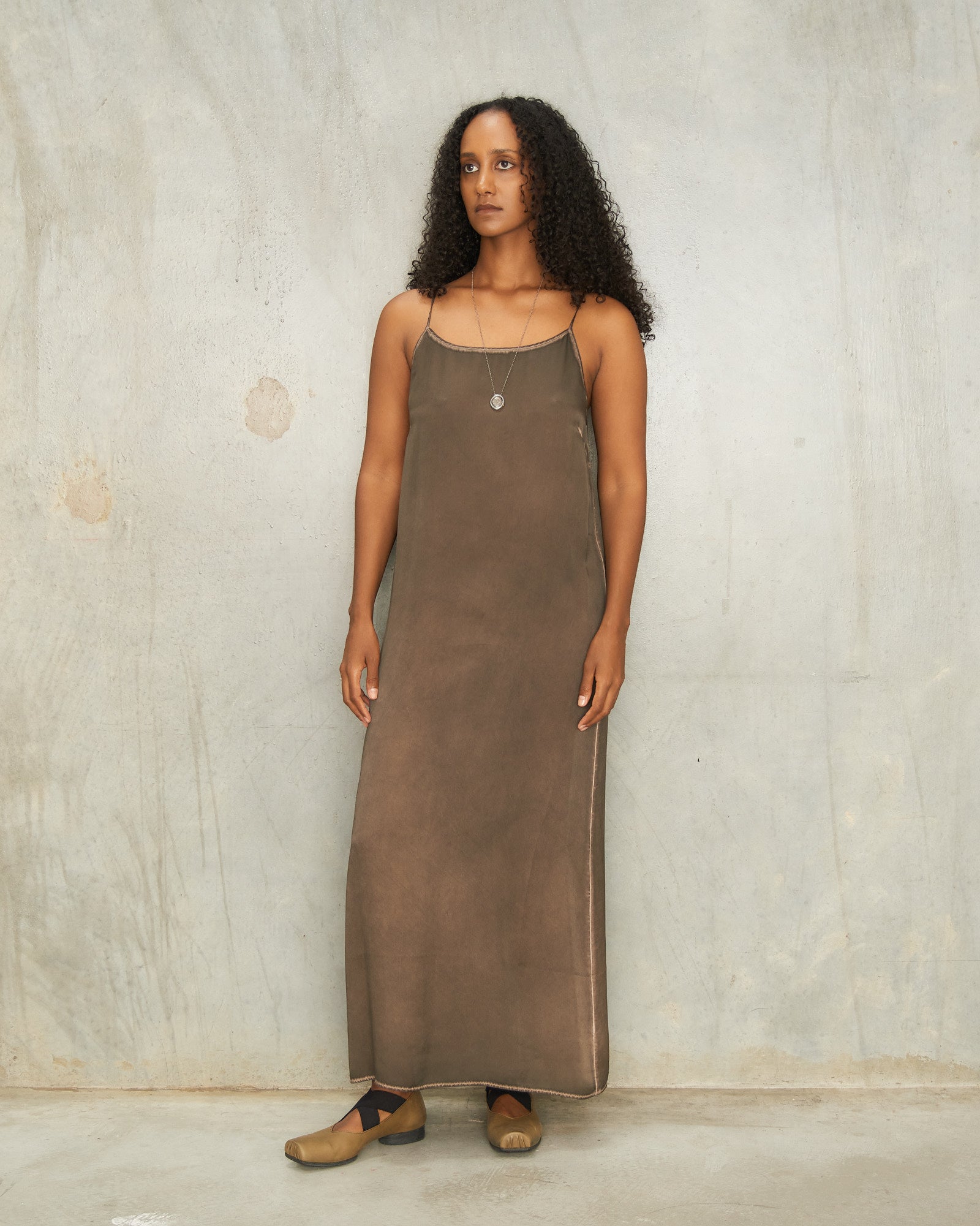 uma wang dress Uma Wang Brown Anaya Dress Brown UP5017