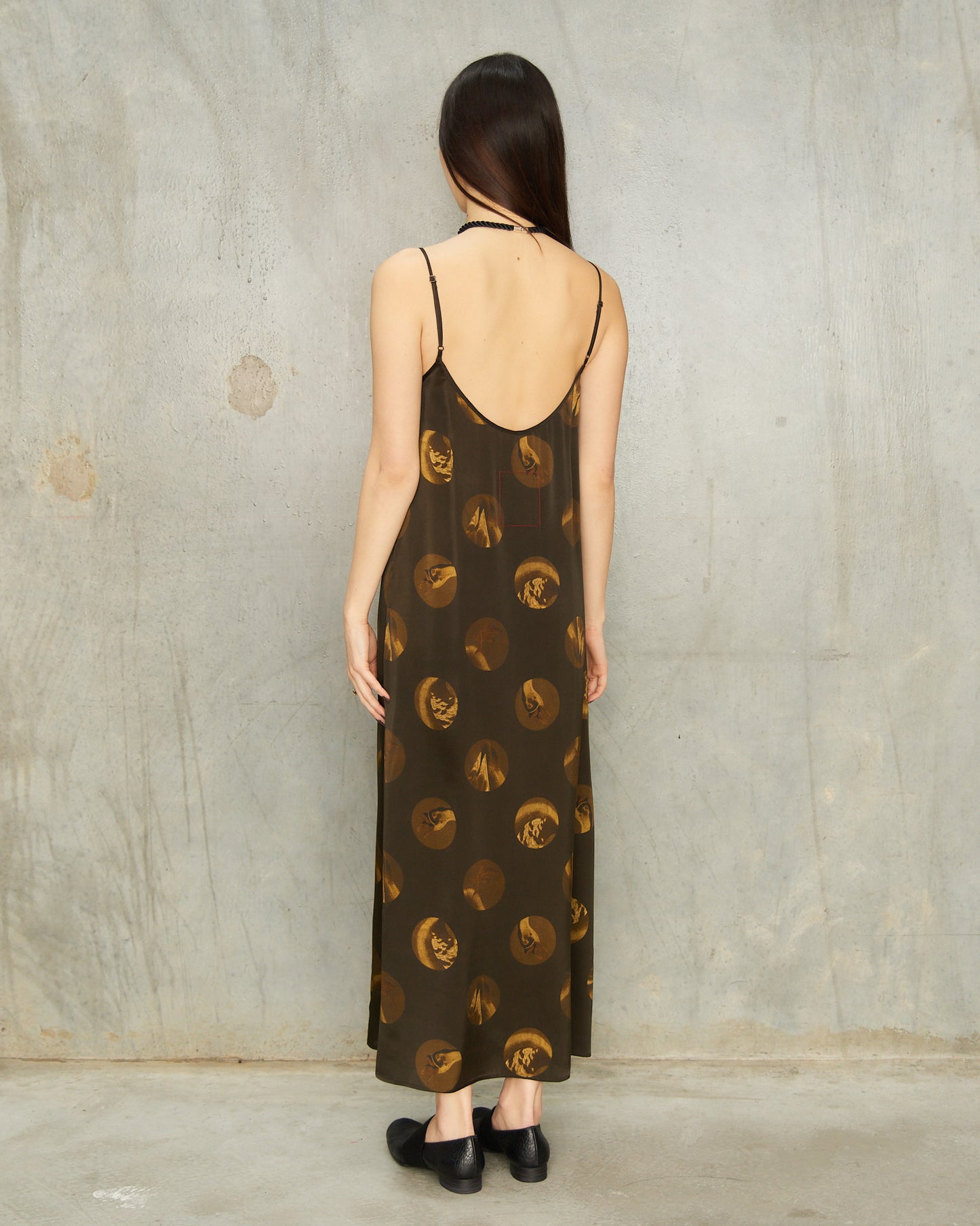 Brown Spot Silk Anaya Dress