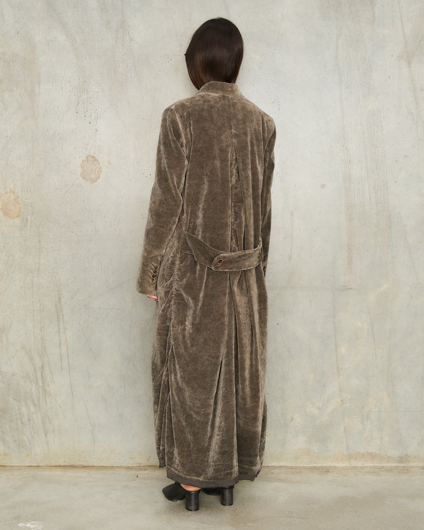 Dark Grey Velvet Cigna Coat