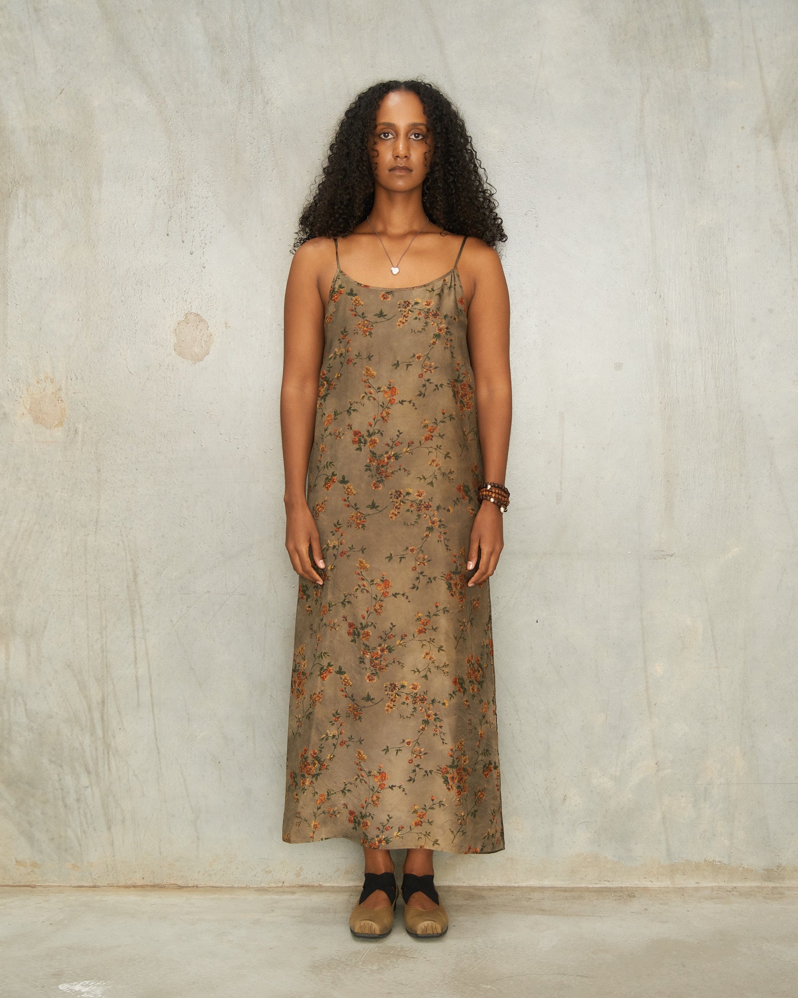 uma wang dress Uma Wang Grey Floral Anaya Dress Grey UP5016