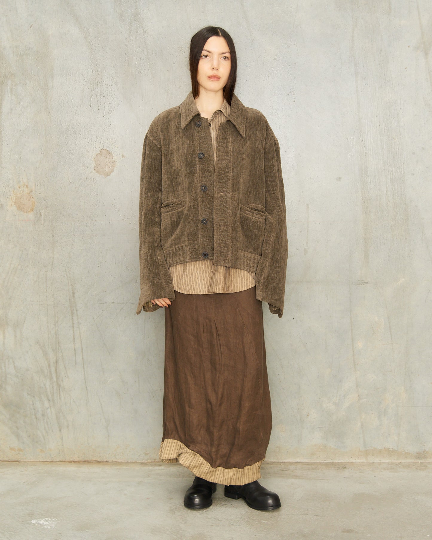 Grey Chenille Cropped Jacket