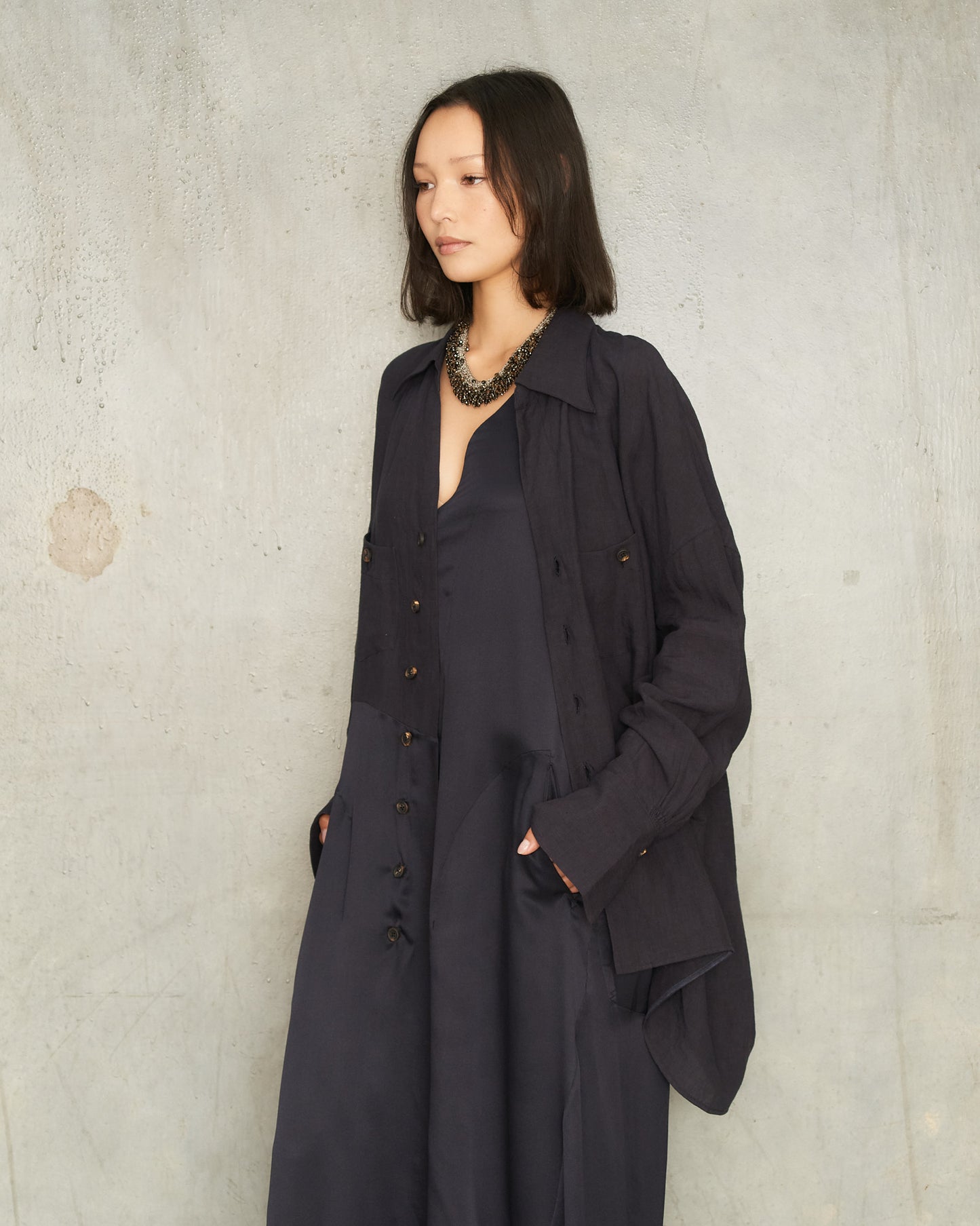 Midnight Blue Patchwork Dress