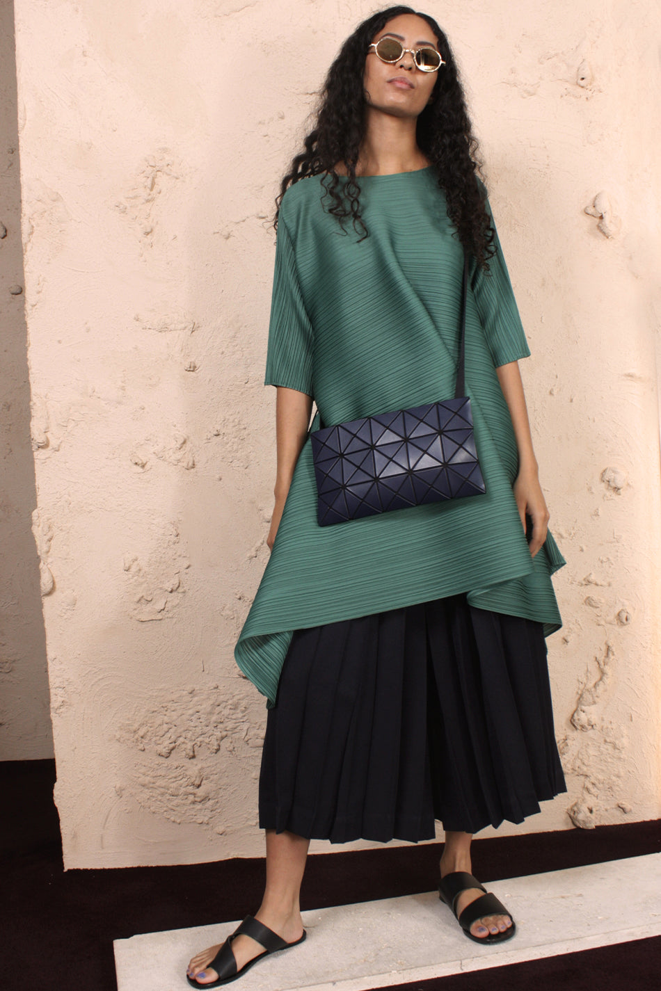 Squared Toggle Dress Green