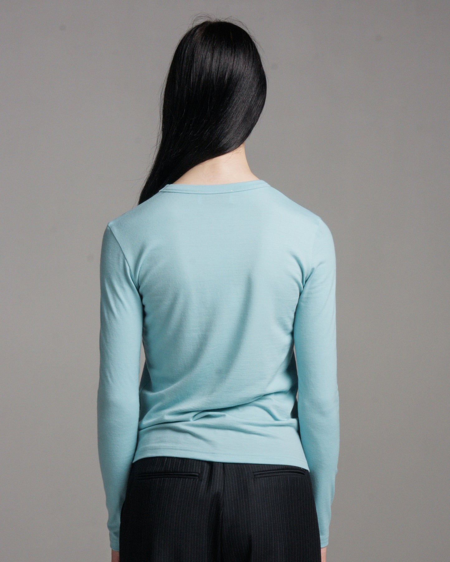 Tad Powder Blue Long Sleeve Top