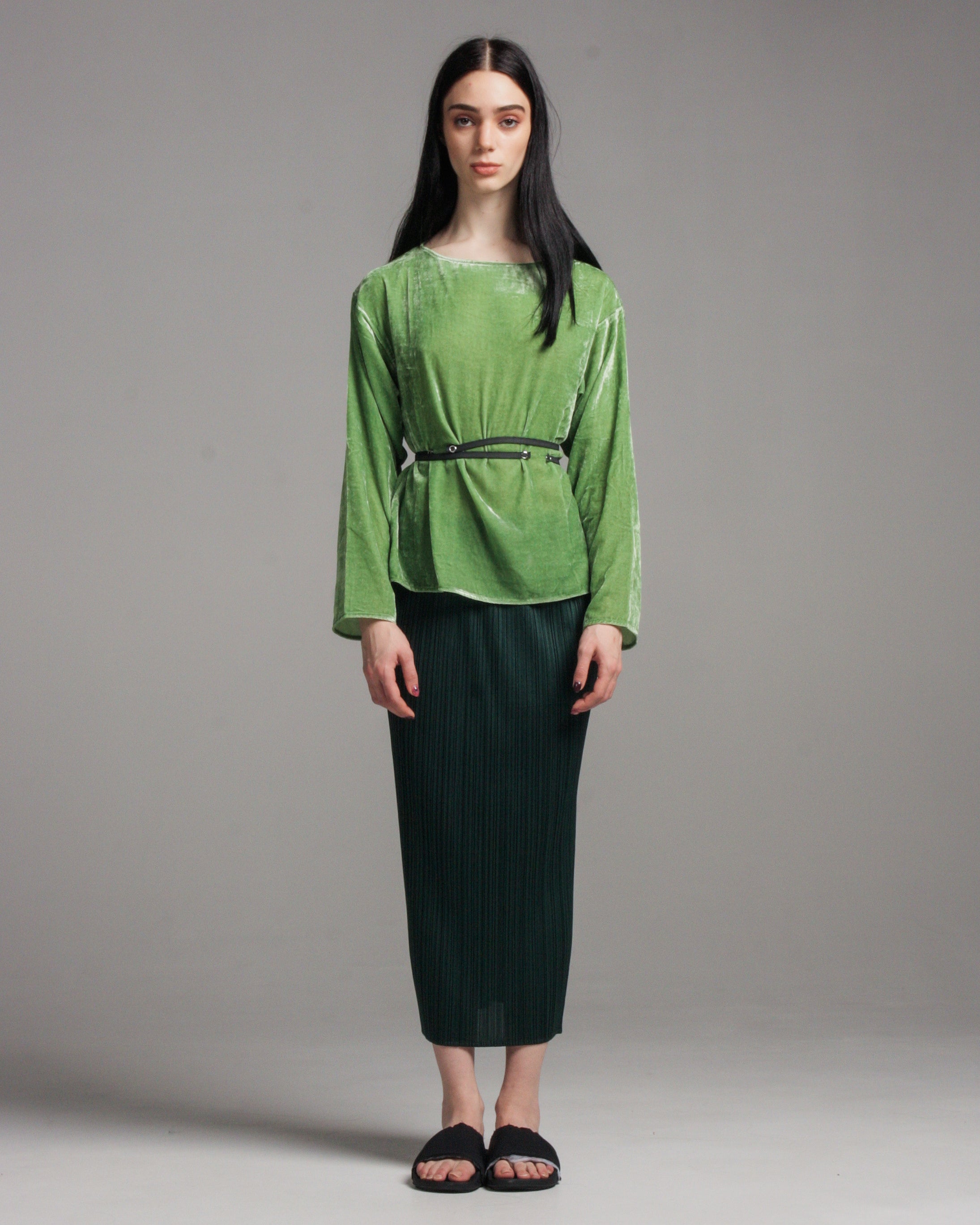 ファッションbaserange Unir top green Xs