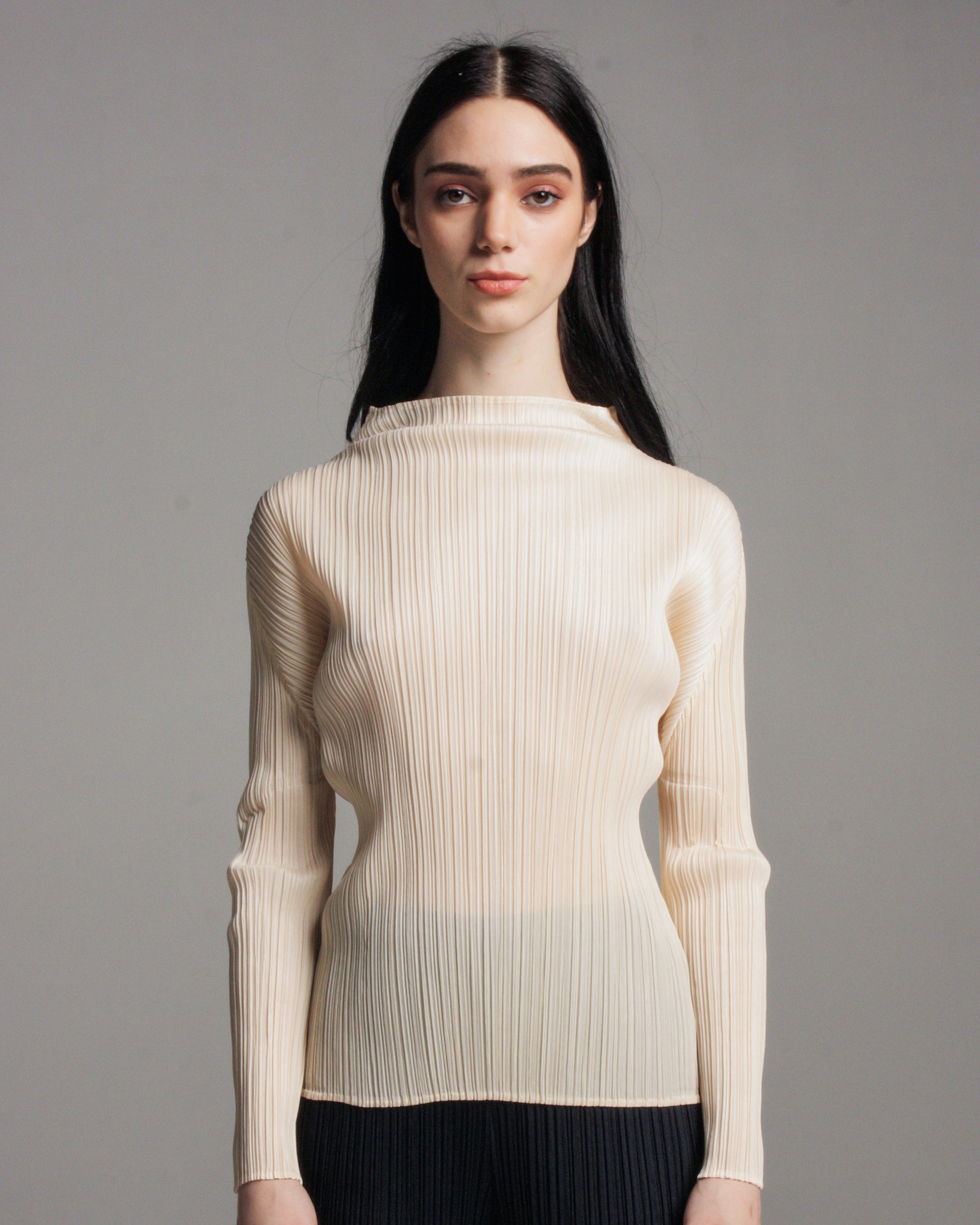 Bottle Cap Sleeve High Neck Top main image 1