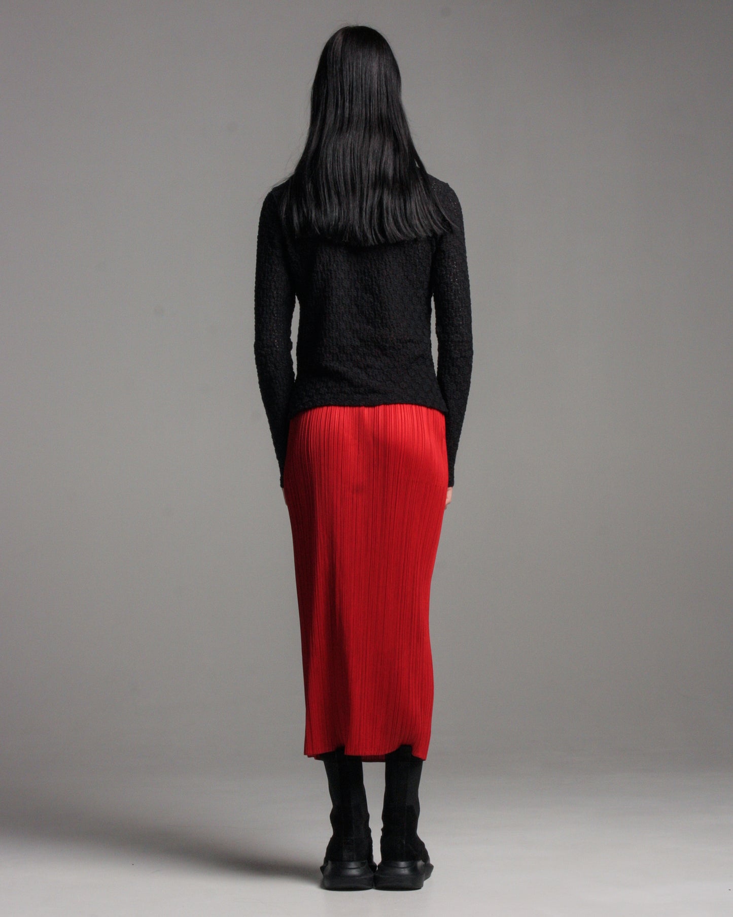 Red Basic Straight Skirt