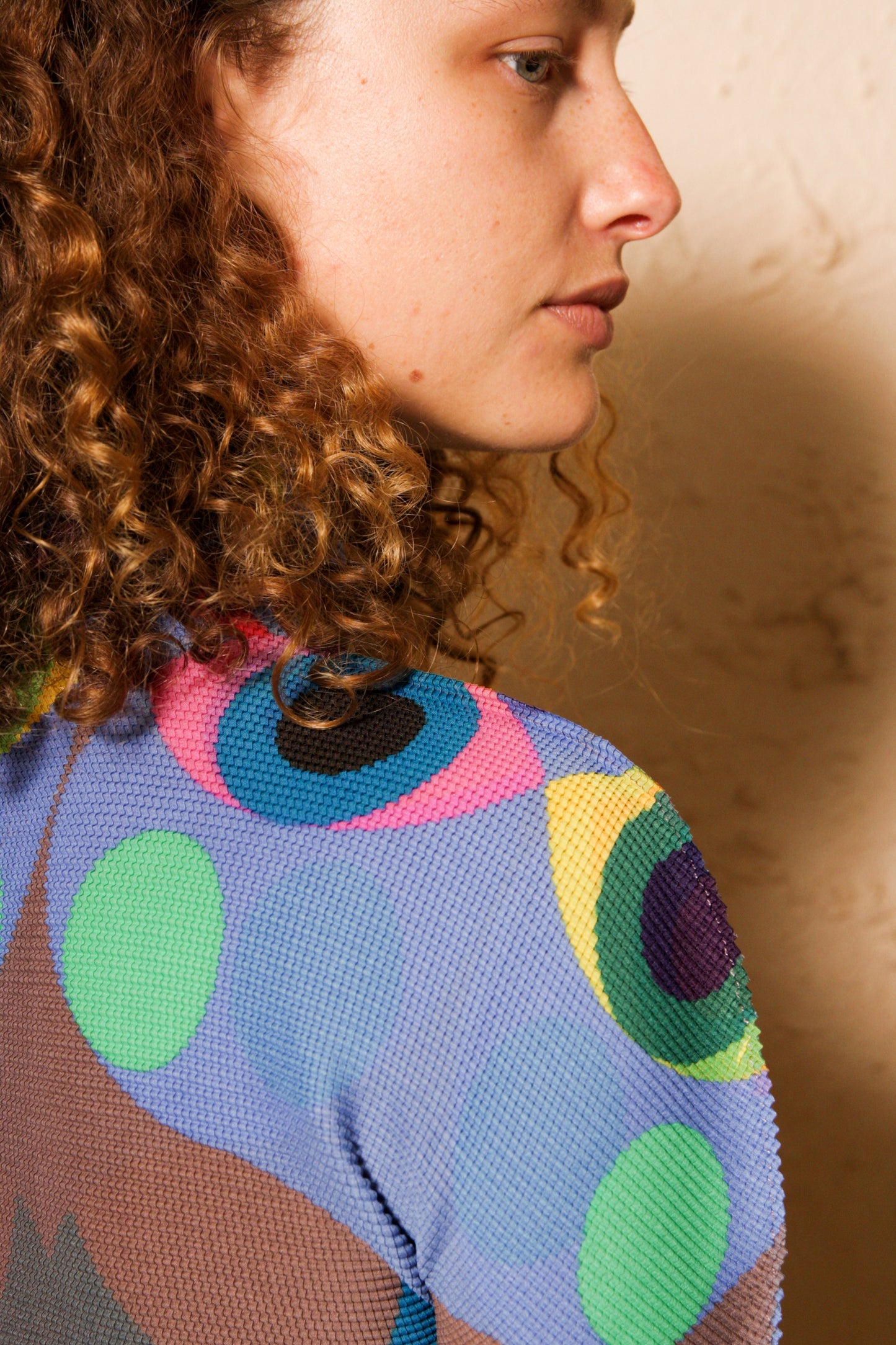 Medama Brown Micropleated Top