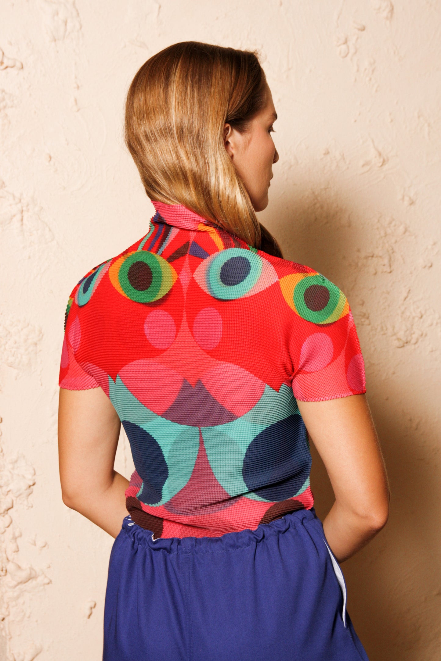 Medama Pink Micropleated Top