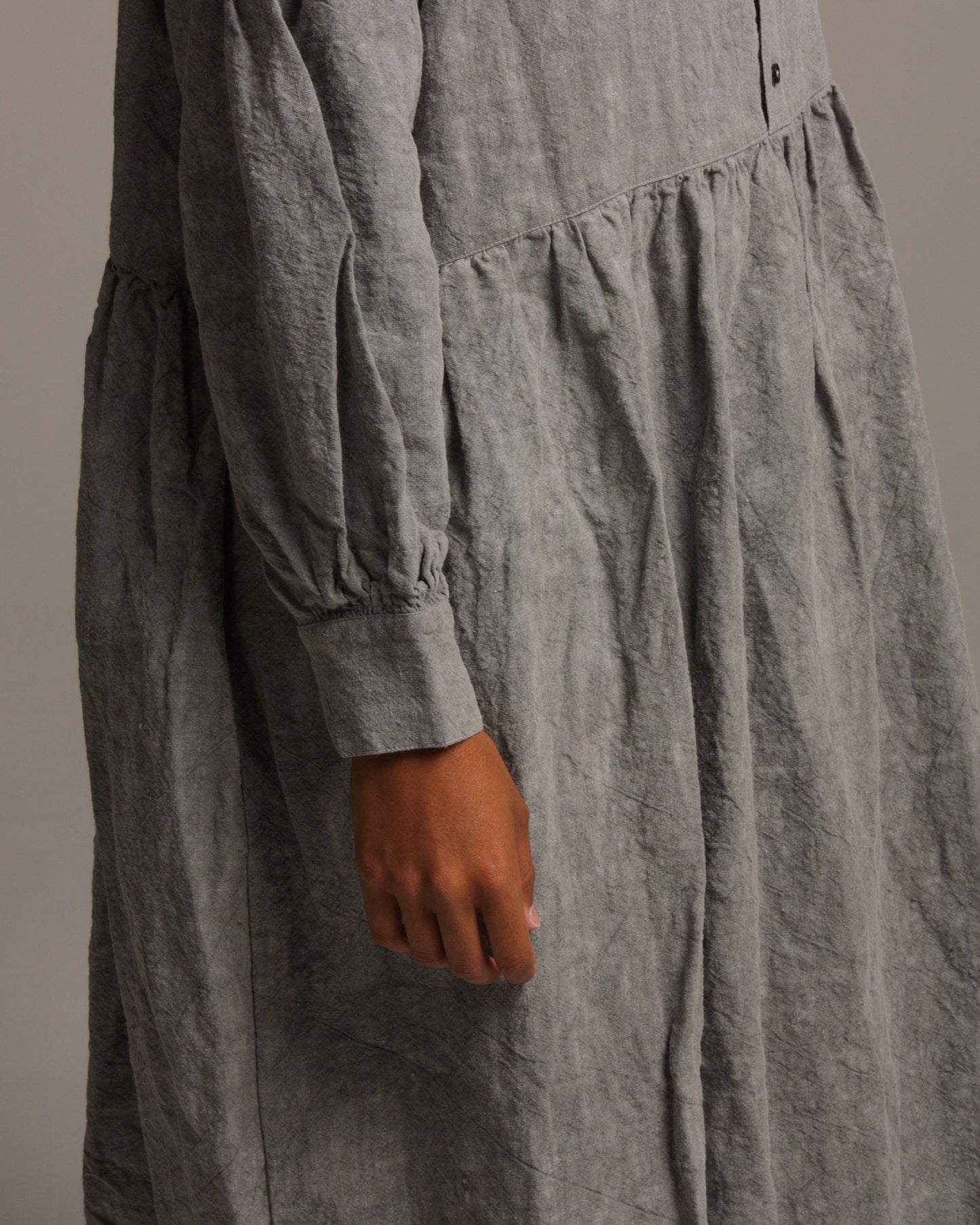 Light Grey Linen Shirt Dress