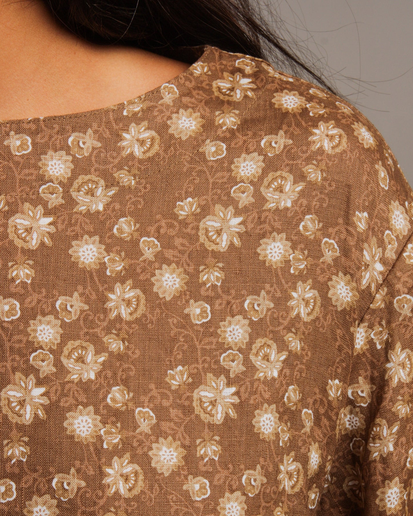 Floral Pattern Dress Beige