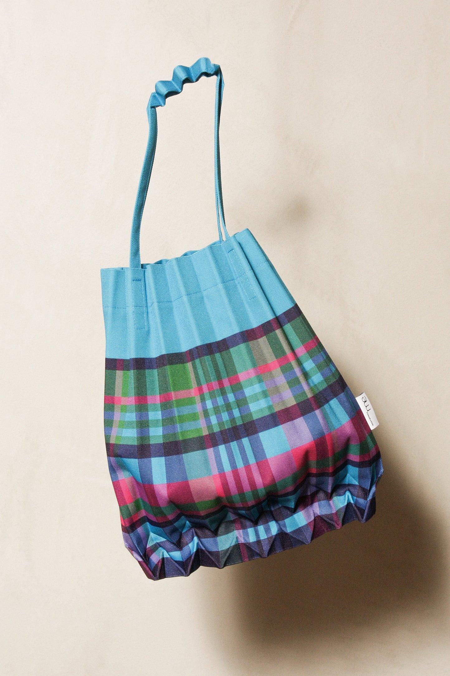 Blue Check Pleats Bag