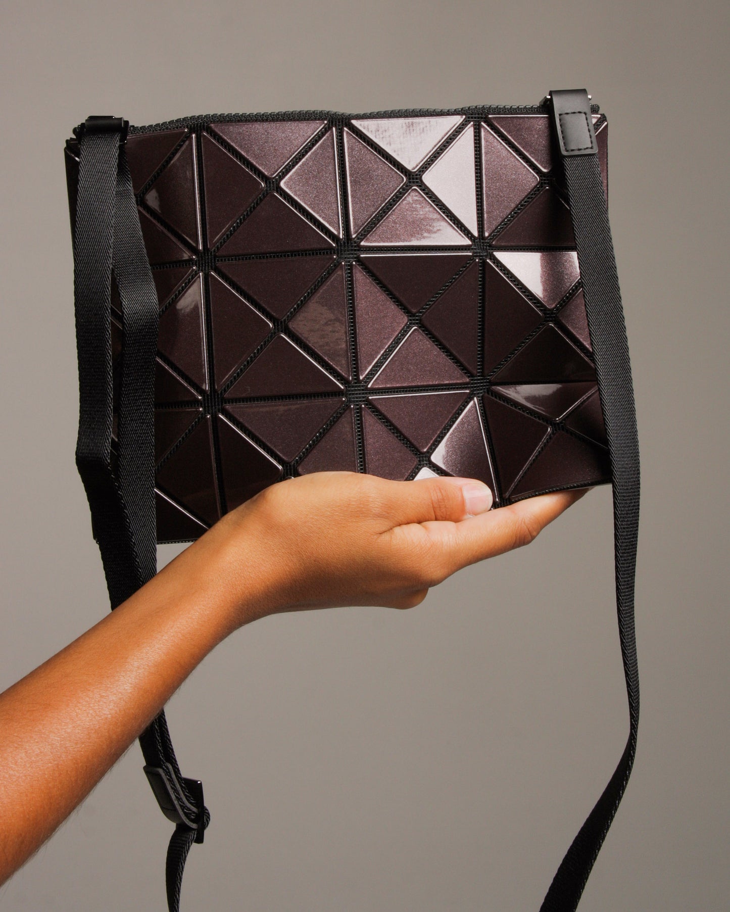 Grey and Brown Small Lucent Crossbody