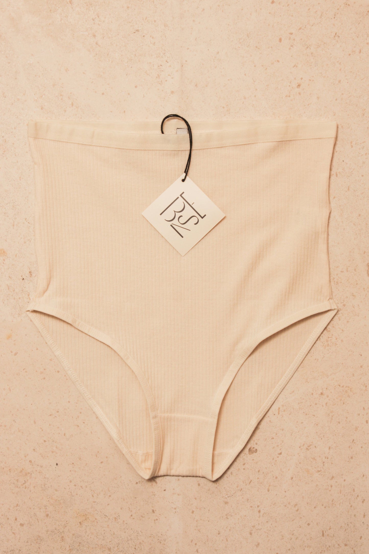 High Waist Bell Pants Cotton Rib