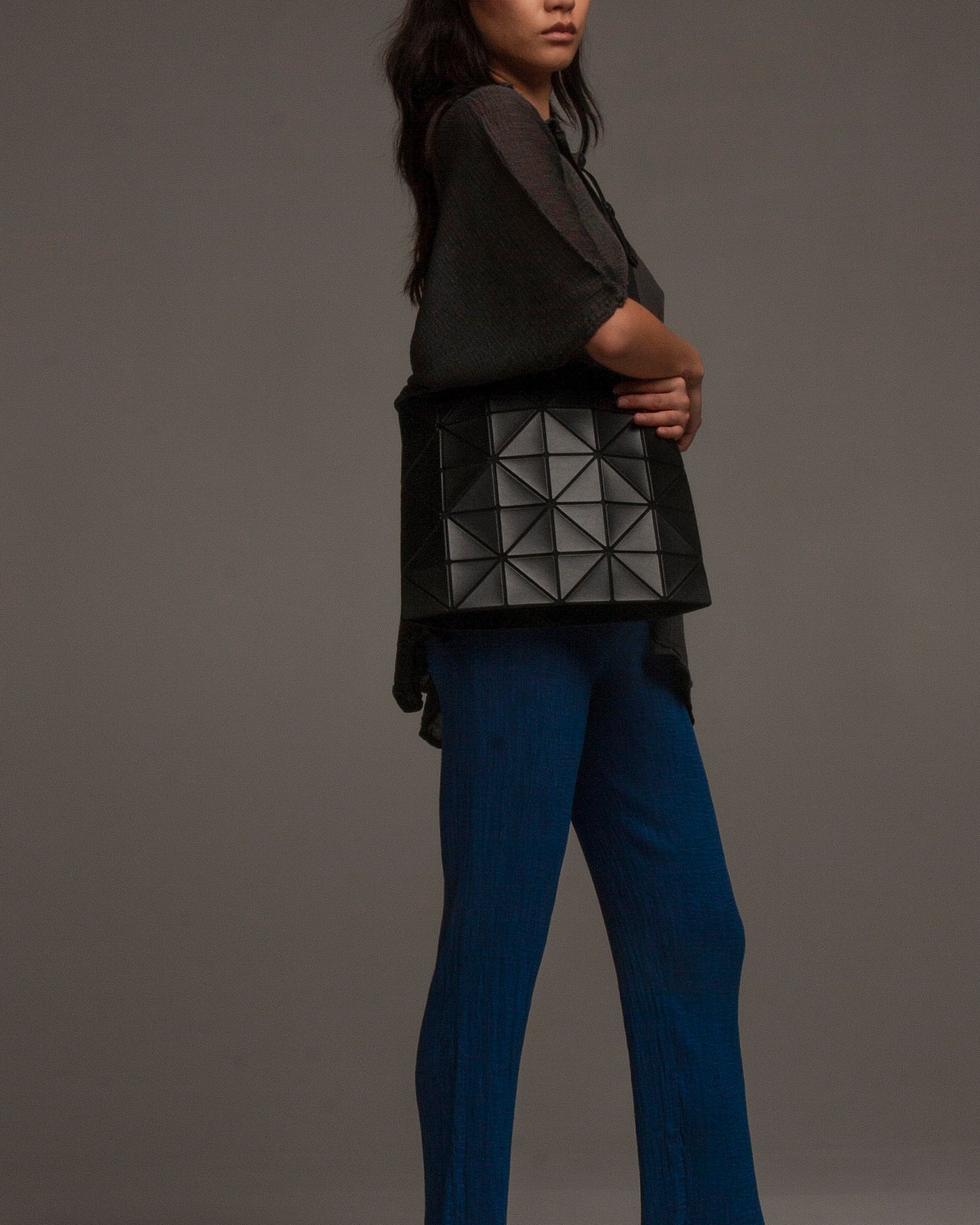 Blocky Matte Black Crossbody Bag