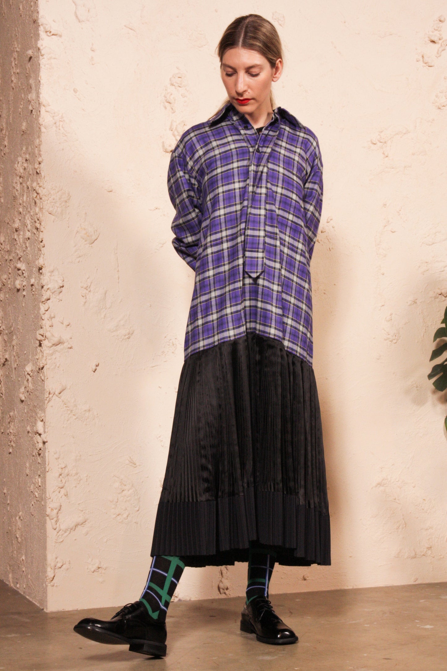 Pleated Tartan Dress