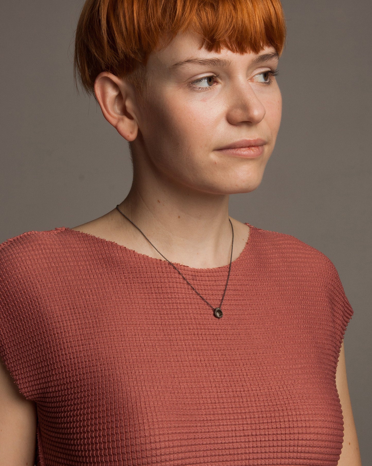 Grey Diamond Green Rutilated Quartz Necklace