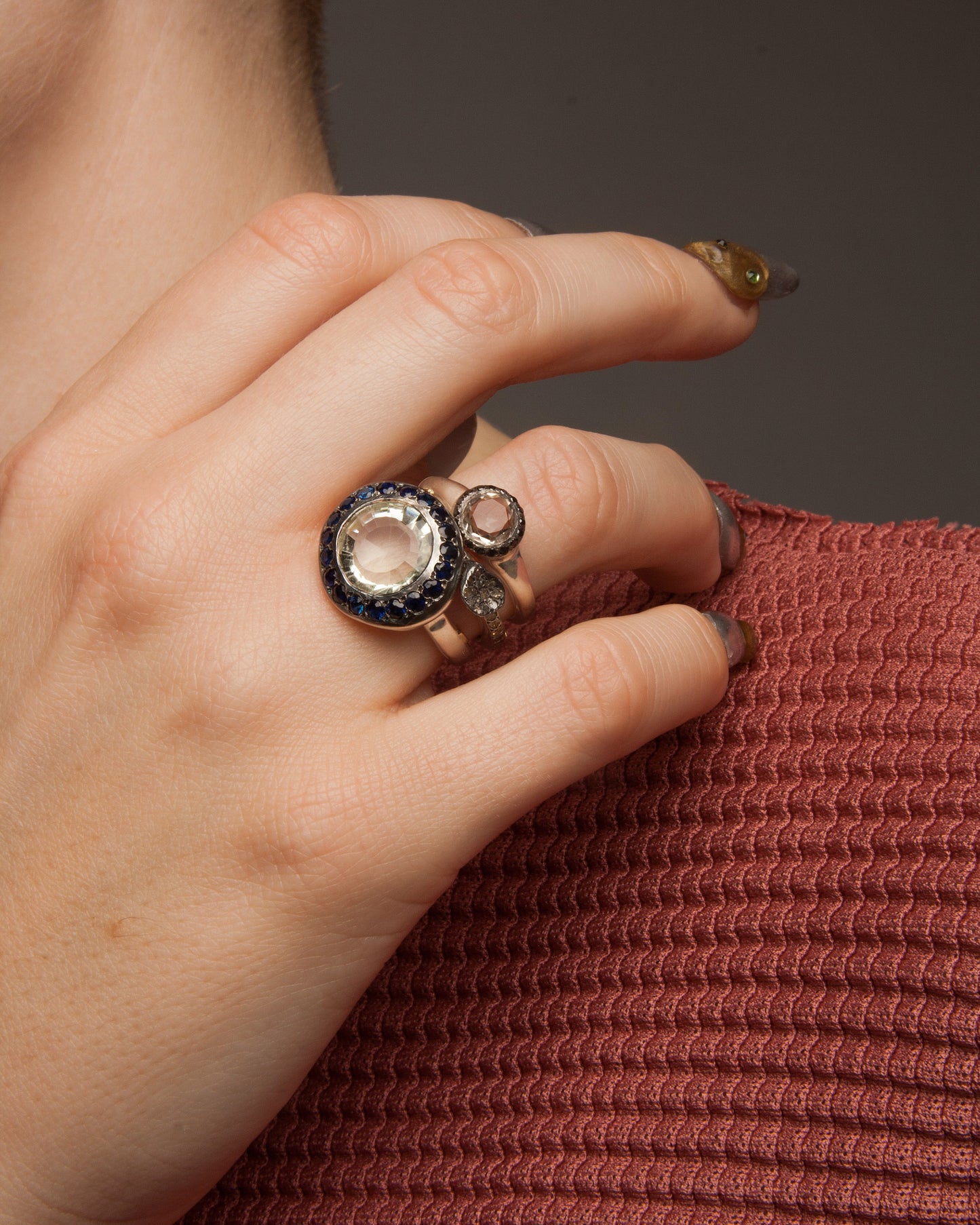 Belquis Black Diamond Topaz Ring